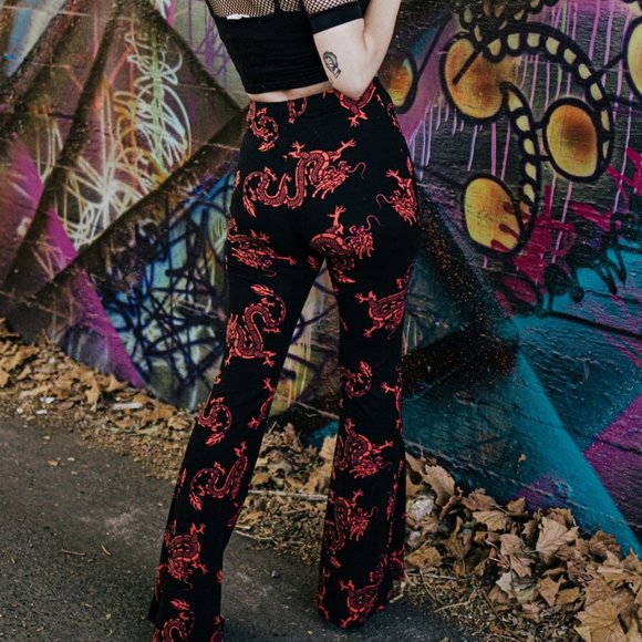 Chinese Dragon High Waisted Bell Bottoms - Picture 5 of 5